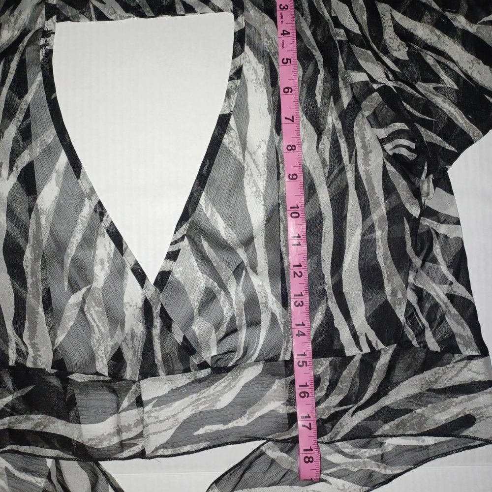 EMERALD LONG SLEEVE SHEER ZEBRA PRINT TOP - Picture 8 of 11